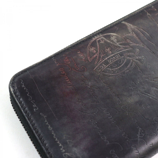Berluti Long Wallet Purse Main: Scritto leather Gray type Itauba mens Used Authentic