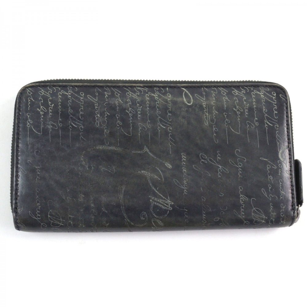Berluti Long Wallet Purse Main: Scritto leather Gray type Itauba mens Used Authentic