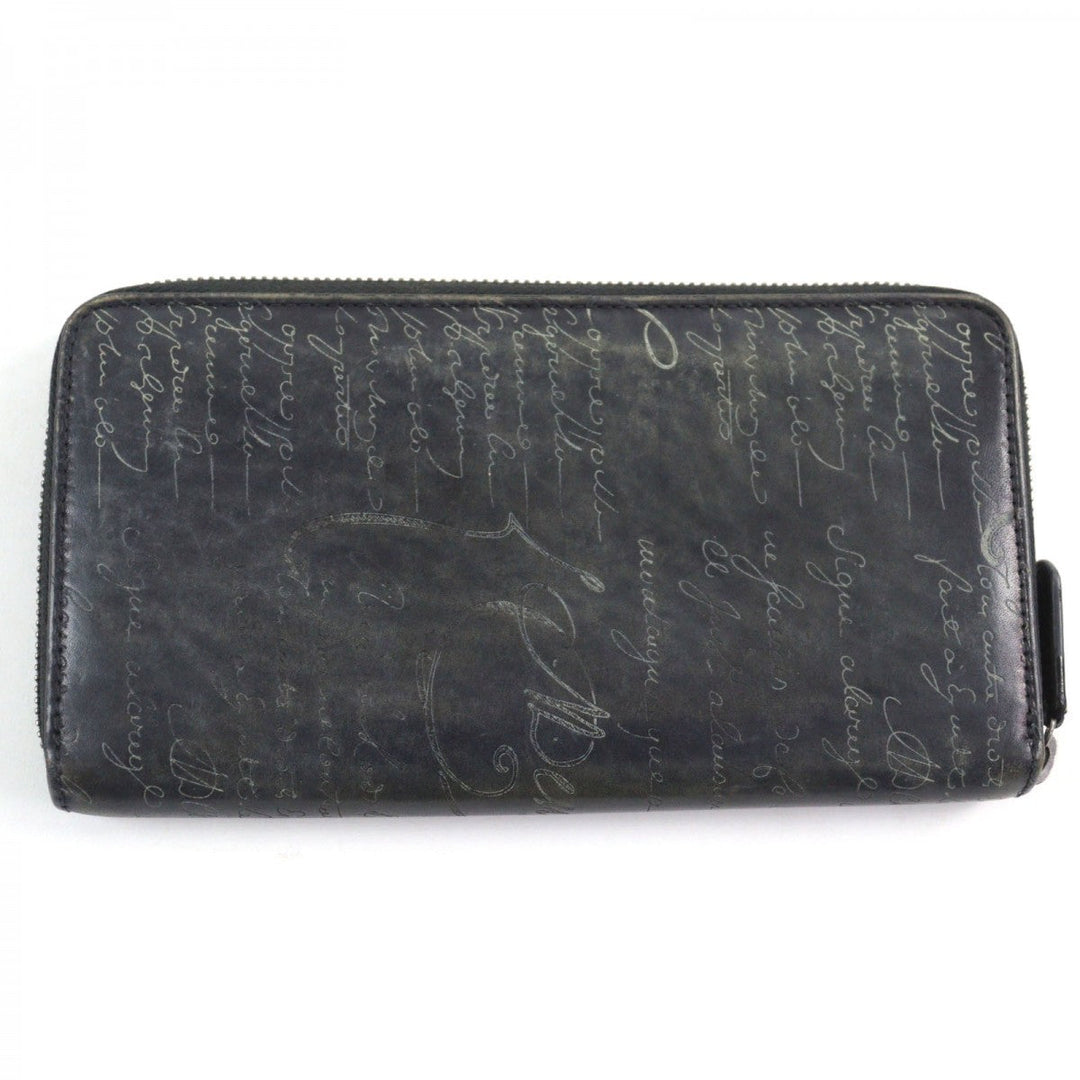 Berluti Long Wallet Purse Main: Scritto leather Gray type Itauba mens Used Authentic