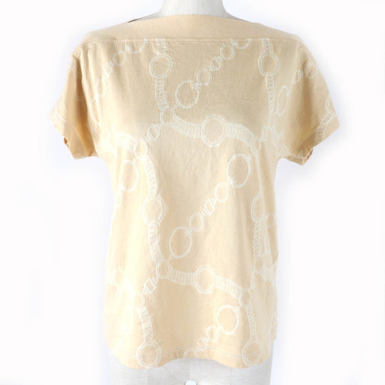 HERMES tops 2E4607DZ Main: 100% cotton beige Women 36 Used Authentic