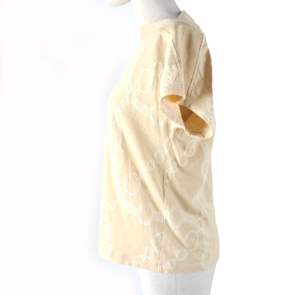 HERMES tops 2E4607DZ Main: 100% cotton beige Women 36 Used Authentic