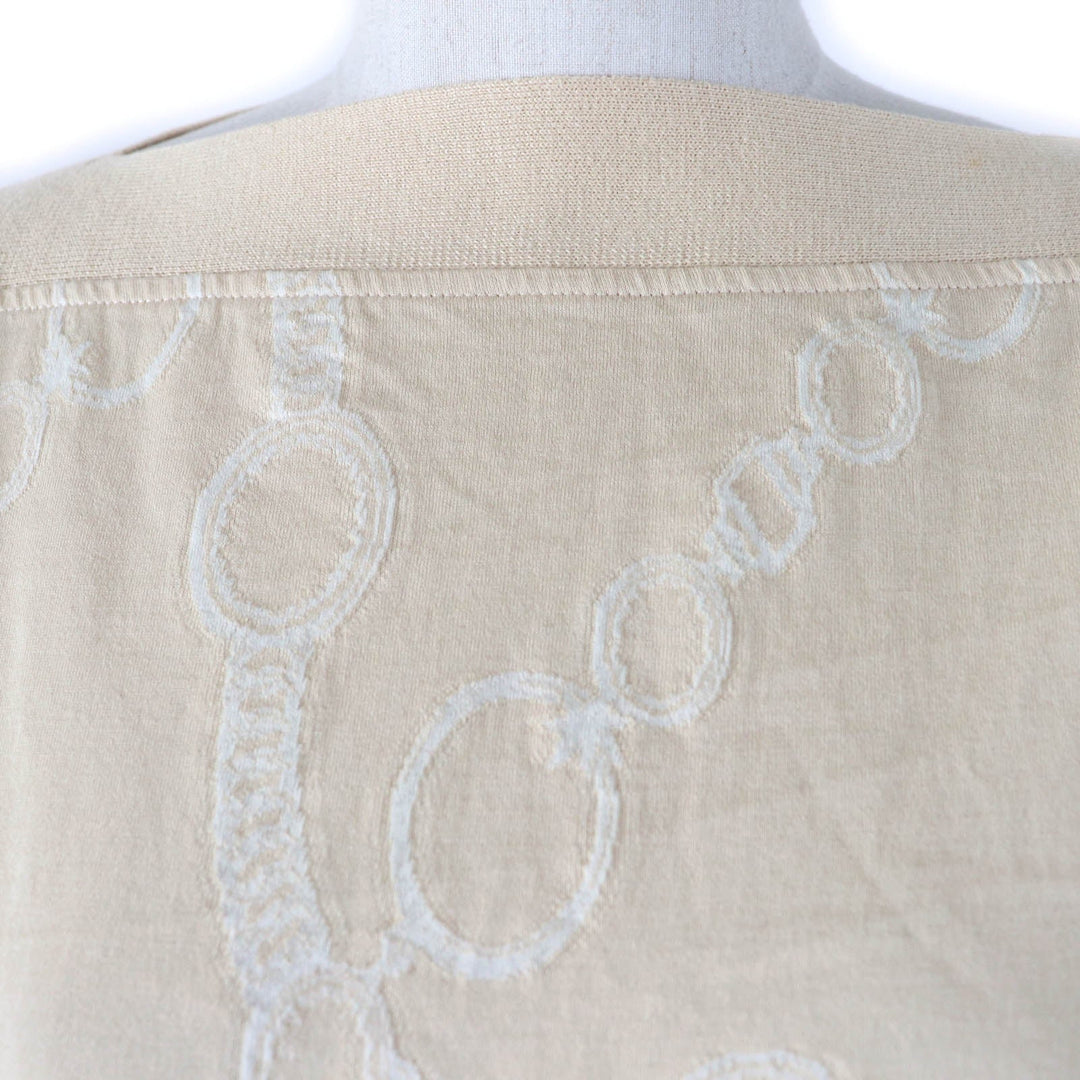 HERMES tops 2E4607DZ Main: 100% cotton beige Women 36 Used Authentic