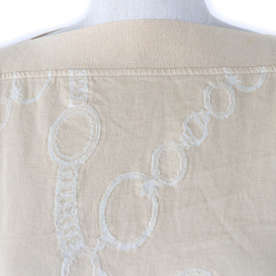 HERMES tops 2E4607DZ Main: 100% cotton beige Women 36 Used Authentic