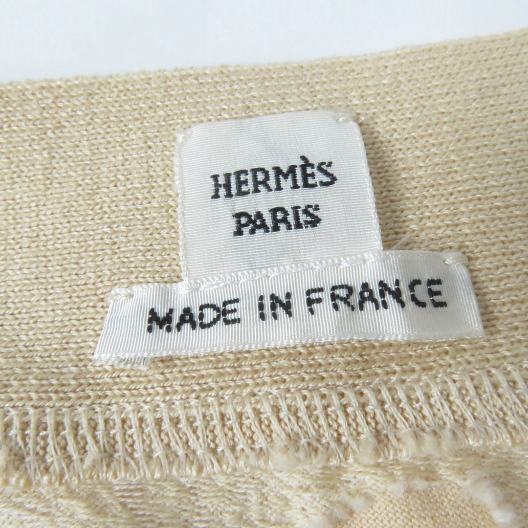 HERMES tops 2E4607DZ Main: 100% cotton beige Women 36 Used Authentic
