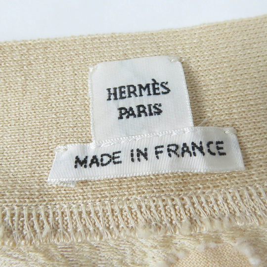 HERMES tops 2E4607DZ Main: 100% cotton beige Women 36 Used Authentic
