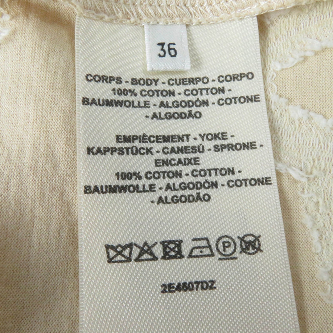 HERMES tops 2E4607DZ Main: 100% cotton beige Women 36 Used Authentic