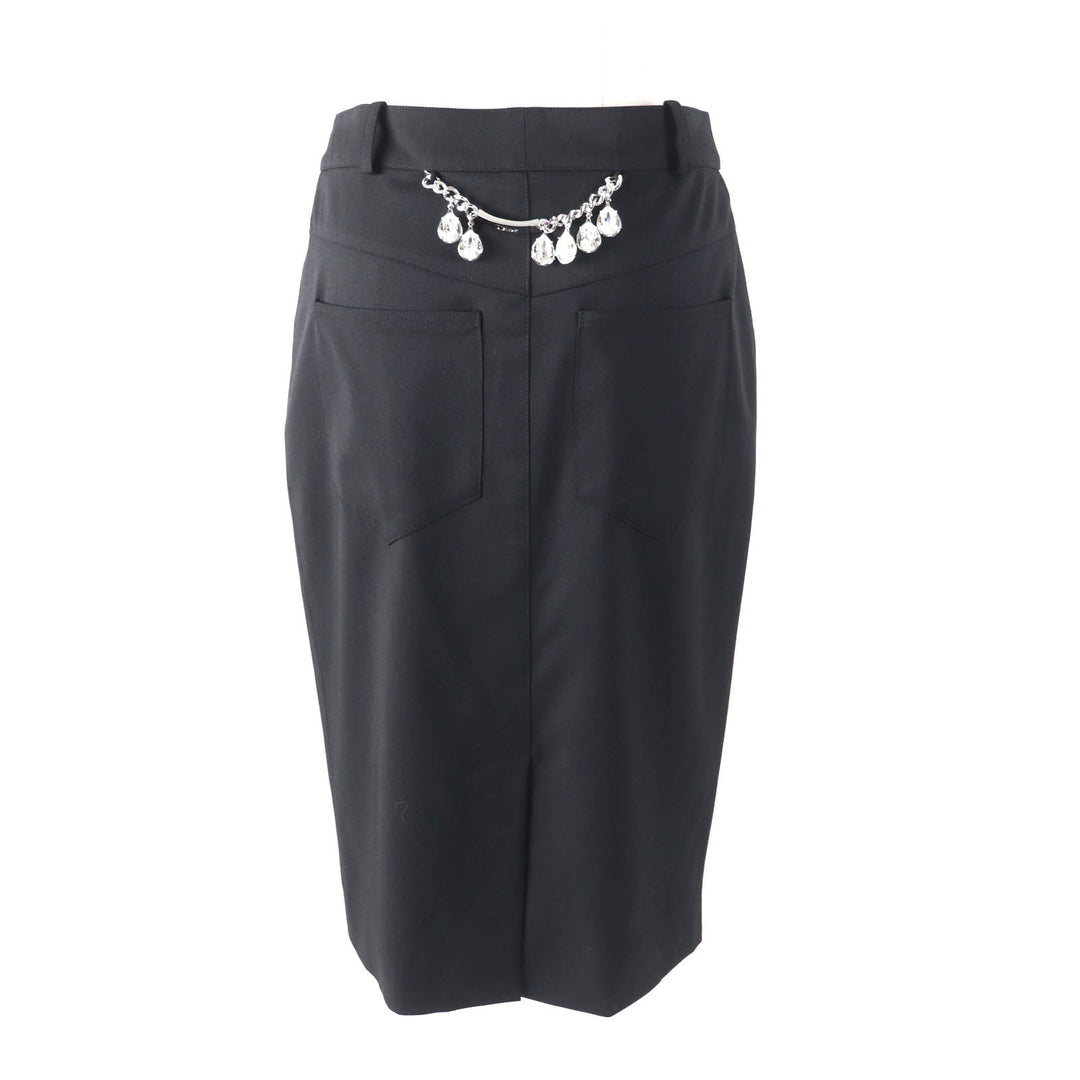 Christian Dior skirt 4H12033422 Outer: 90% wool, Outer: 8% nylon, Outer: 2% lycra, Lining: 94% silk, Lining: 6% lycra black Women 34 Used Authentic