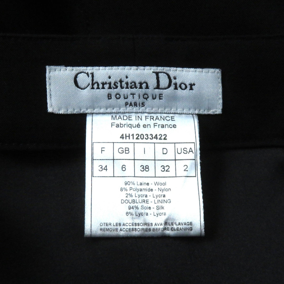 Christian Dior skirt 4H12033422 Outer: 90% wool, Outer: 8% nylon, Outer: 2% lycra, Lining: 94% silk, Lining: 6% lycra black Women 34 Used Authentic