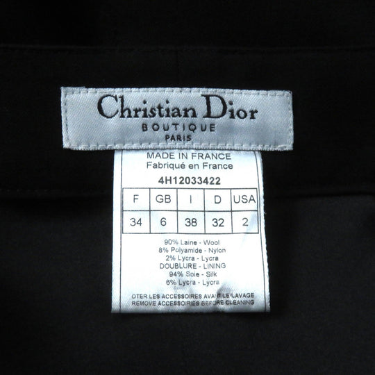 Christian Dior skirt 4H12033422 Outer: 90% wool, Outer: 8% nylon, Outer: 2% lycra, Lining: 94% silk, Lining: 6% lycra black Women 34 Used Authentic
