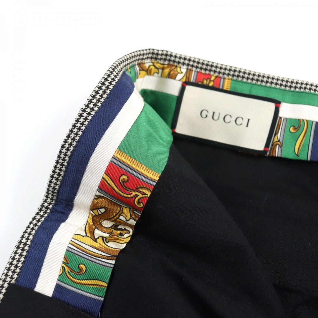 GUCCI Pants 574355 Outer: 88% wool, Outer: 12% mohair, Lining: 100% rayon, Part: 65% polyester, Part: 35% cotton Black White mens Used Authentic