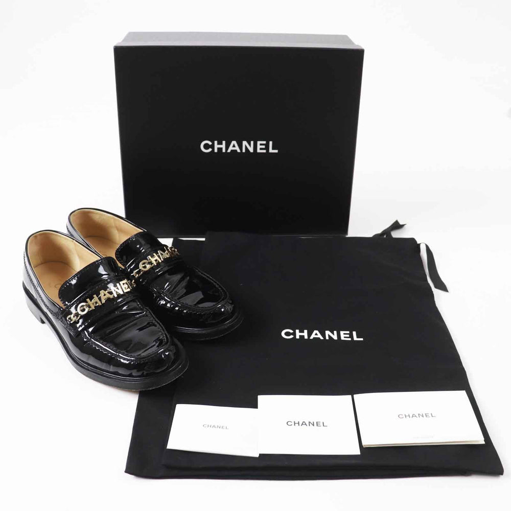 CHANEL loafers 23A G37430 Main: Patent leather black Women 38 C Used Authentic