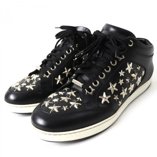 JIMMY CHOO sneakers leather Black Silver 37