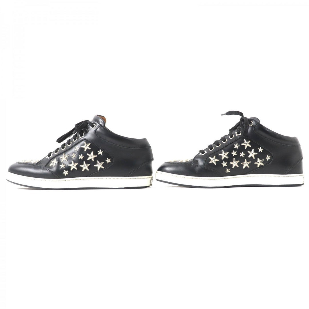 JIMMY CHOO sneakers leather Black Silver 37
