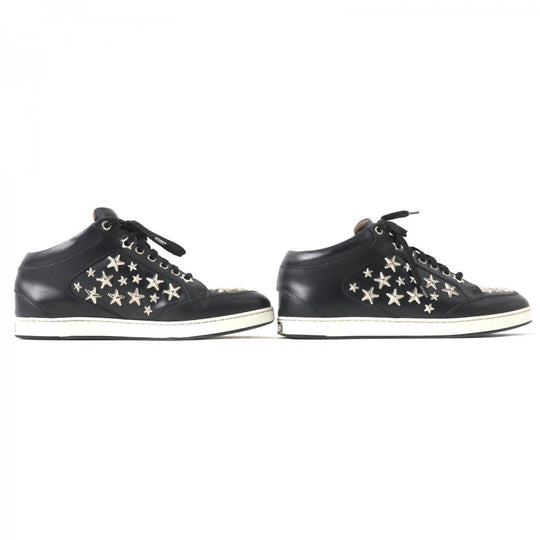 JIMMY CHOO sneakers leather Black Silver 37