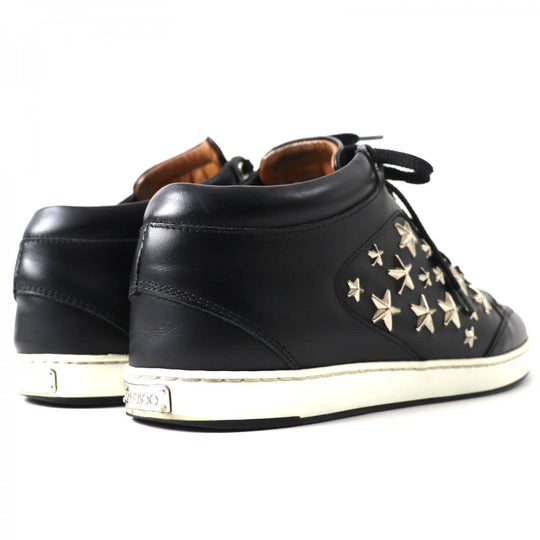 JIMMY CHOO sneakers leather Black Silver 37