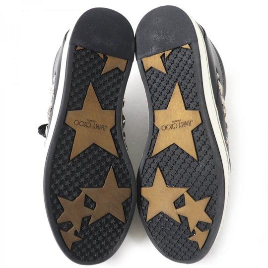 JIMMY CHOO sneakers leather Black Silver 37