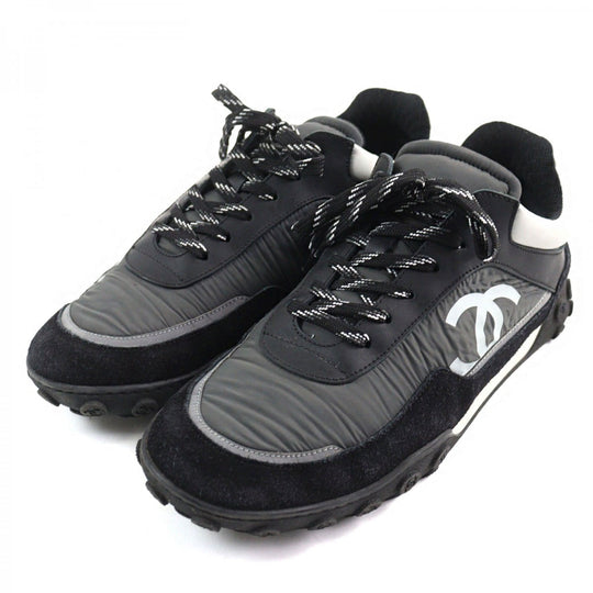 CHANEL sneakers G34087 Main: Nylon, Part: Suede leather, Part: Leather Black gray white mens 41 Used Authentic