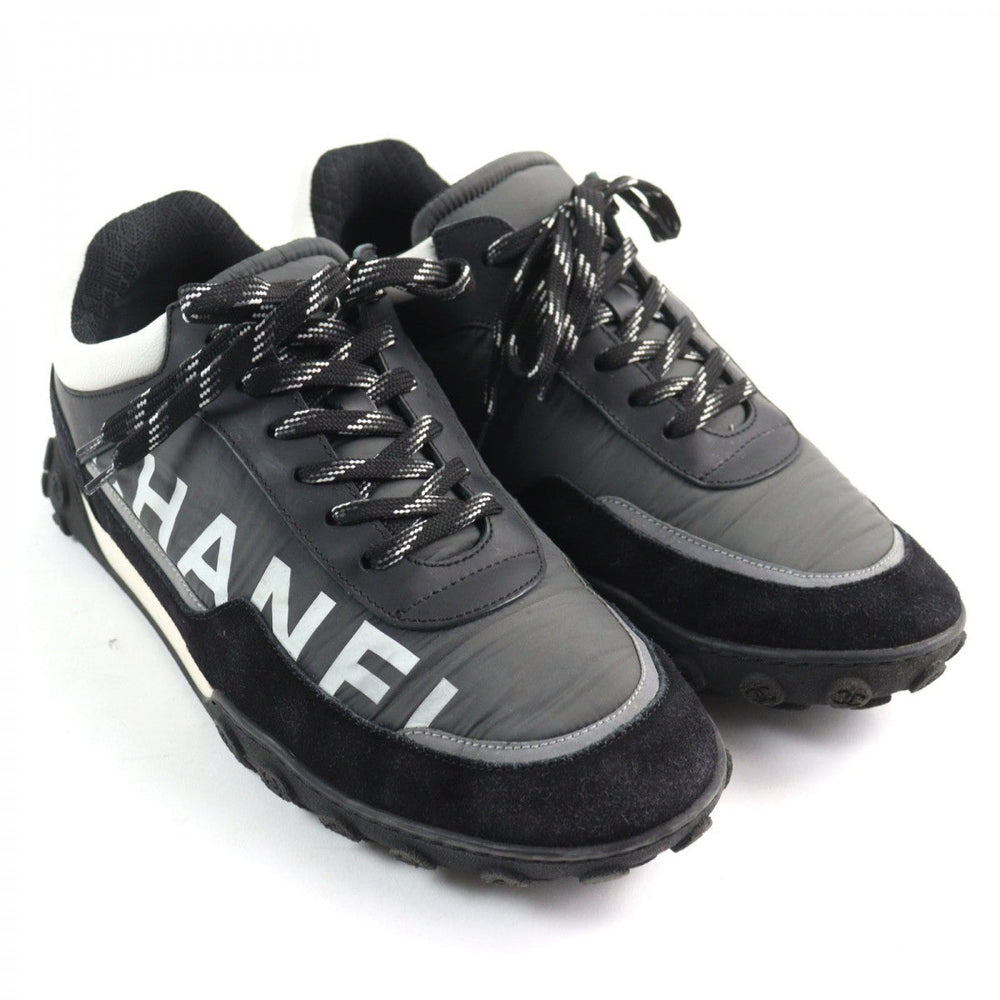 CHANEL sneakers G34087 Main: Nylon, Part: Suede leather, Part: Leather Black gray white mens 41 Used Authentic