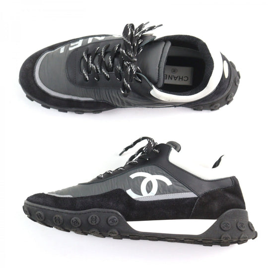 CHANEL sneakers G34087 Main: Nylon, Part: Suede leather, Part: Leather Black gray white mens 41 Used Authentic