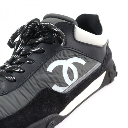 CHANEL sneakers G34087 Main: Nylon, Part: Suede leather, Part: Leather Black gray white mens 41 Used Authentic