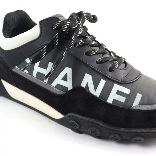 CHANEL sneakers G34087 Main: Nylon, Part: Suede leather, Part: Leather Black gray white mens 41 Used Authentic