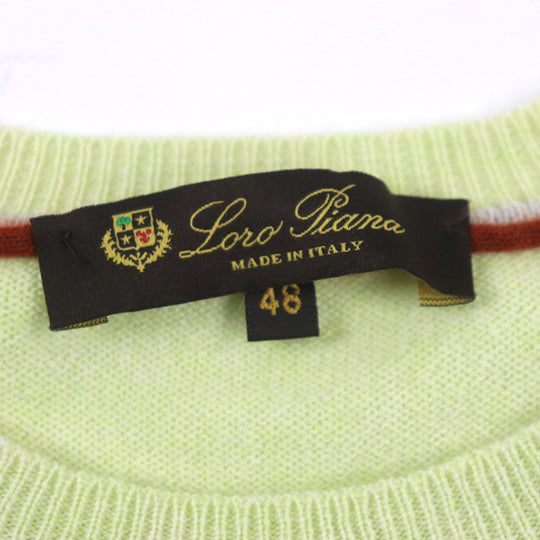 Loro Piana sweater MAC3539 Main: 100% cashmere lime mens 48 Used Authentic