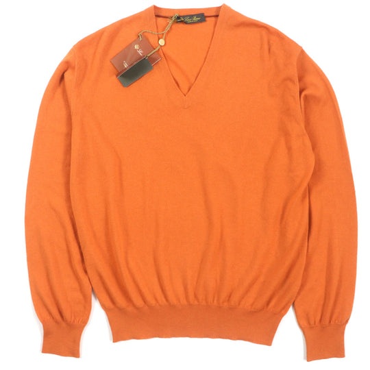 Loro Piana sweater FAC6401 Main: 100% cashmere Orange mens 48 Used Authentic
