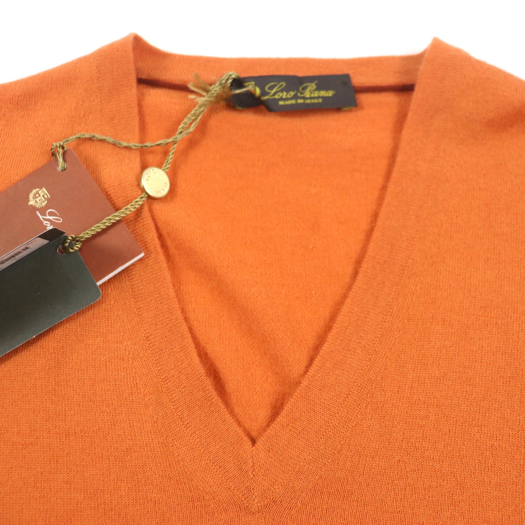 Loro Piana sweater FAC6401 Main: 100% cashmere Orange mens 48 Used Authentic