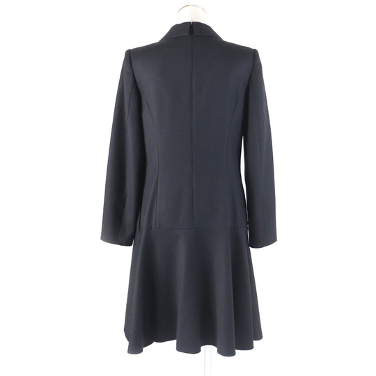 FOXEY one piece 40165 Outer material: 92% wool, Outer material: 6% nylon, Outer material: 2% polyurethane, Part: 100% polyester, Lining: 100% cupra black Dress Shapely Women 42 Used Authentic