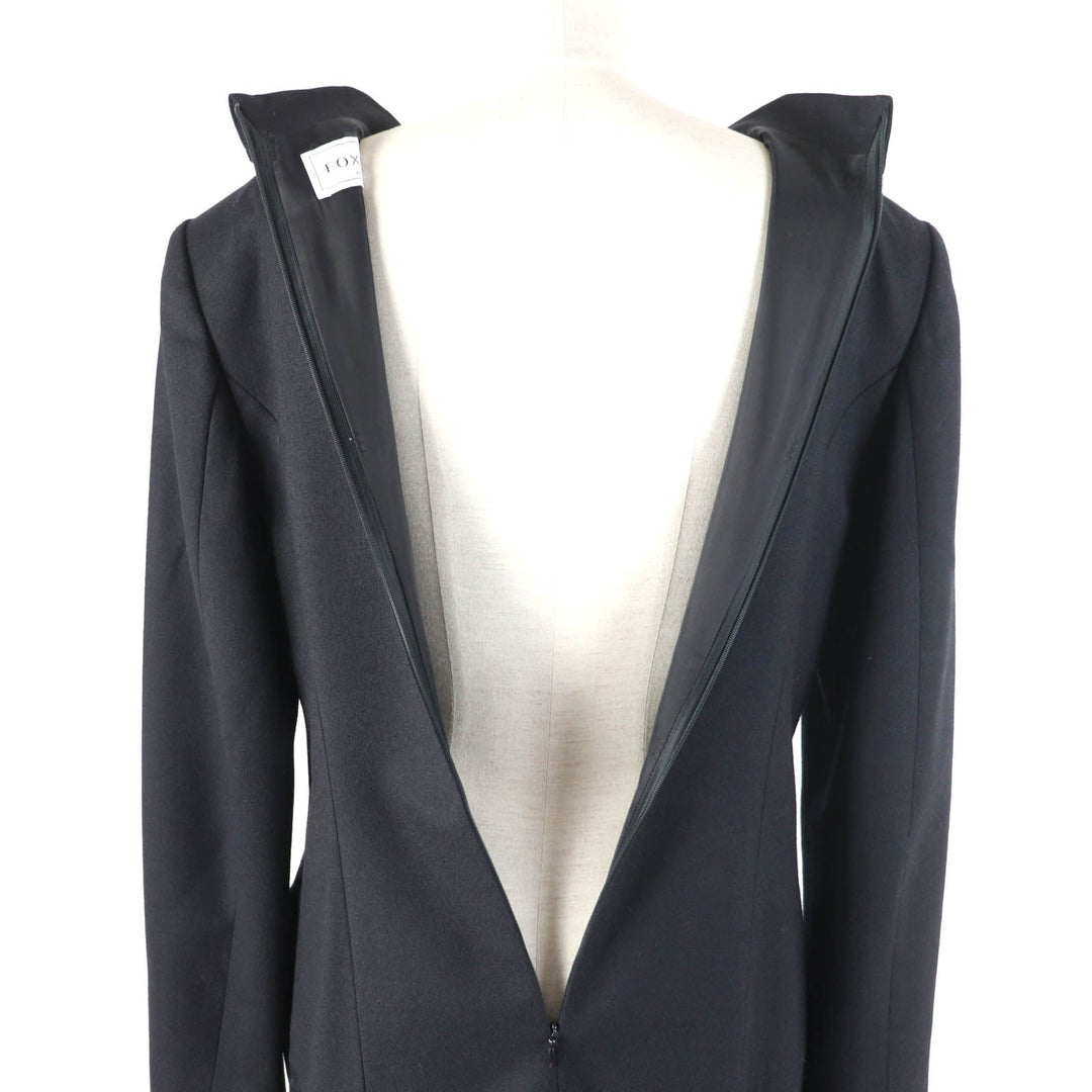 FOXEY one piece 40165 Outer material: 92% wool, Outer material: 6% nylon, Outer material: 2% polyurethane, Part: 100% polyester, Lining: 100% cupra black Dress Shapely Women 42 Used Authentic