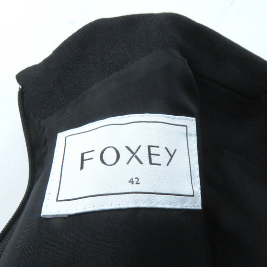 FOXEY one piece 40165 Outer material: 92% wool, Outer material: 6% nylon, Outer material: 2% polyurethane, Part: 100% polyester, Lining: 100% cupra black Dress Shapely Women 42 Used Authentic