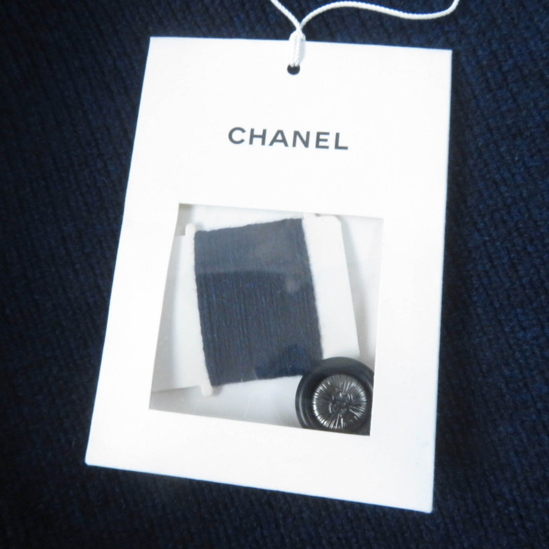 CHANEL coat 17B P57290K07490 Main: 100% cashmere Navy Women 40 Used Authentic