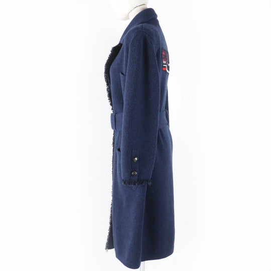 CHANEL coat 17B P57290K07490 Main: 100% cashmere Navy Women 40 Used Authentic