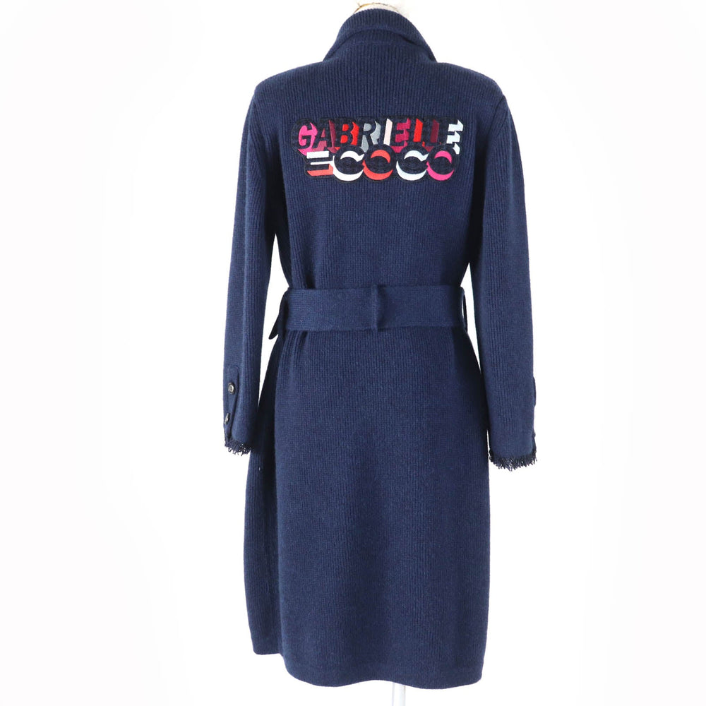 CHANEL coat 17B P57290K07490 Main: 100% cashmere Navy Women 40 Used Authentic
