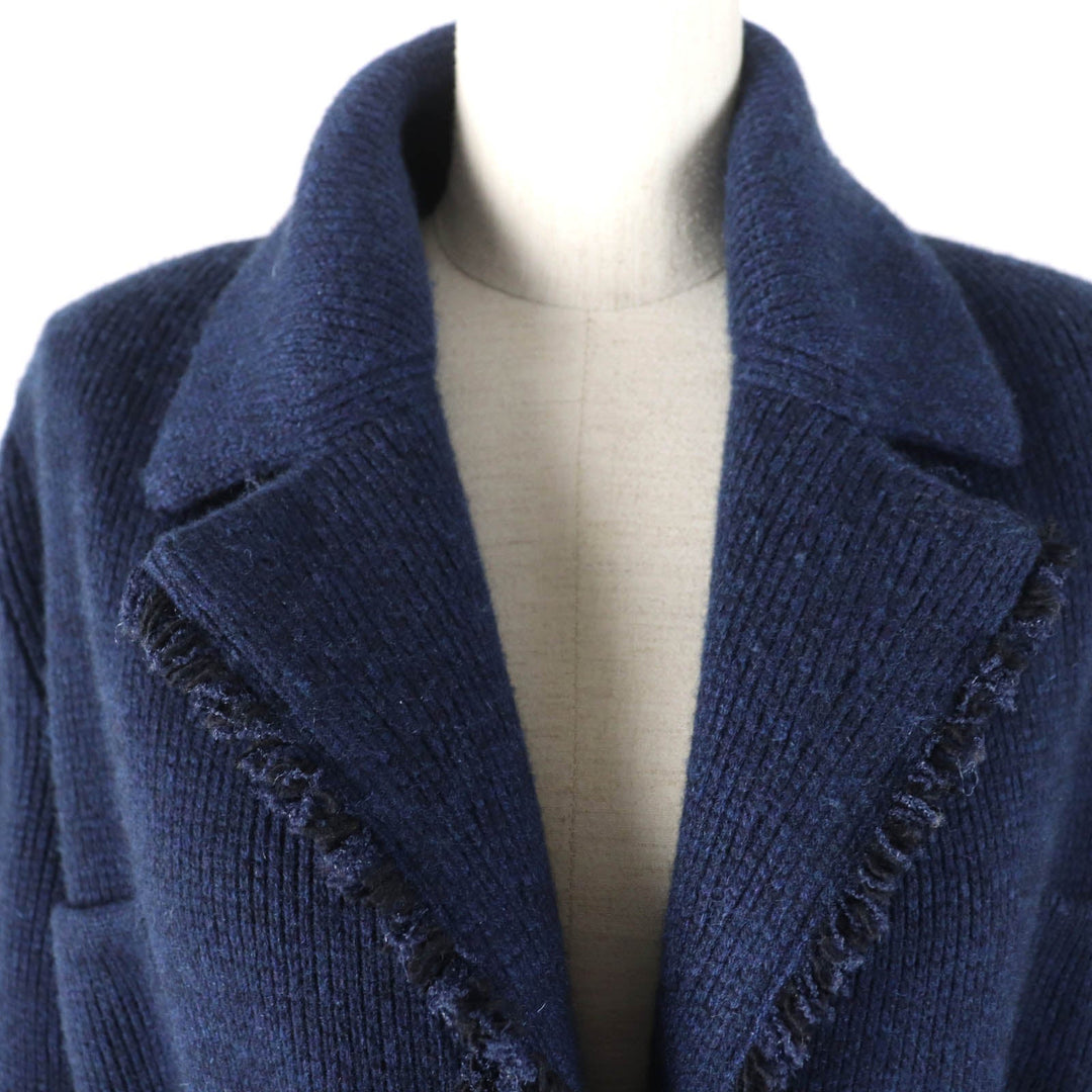 CHANEL coat 17B P57290K07490 Main: 100% cashmere Navy Women 40 Used Authentic