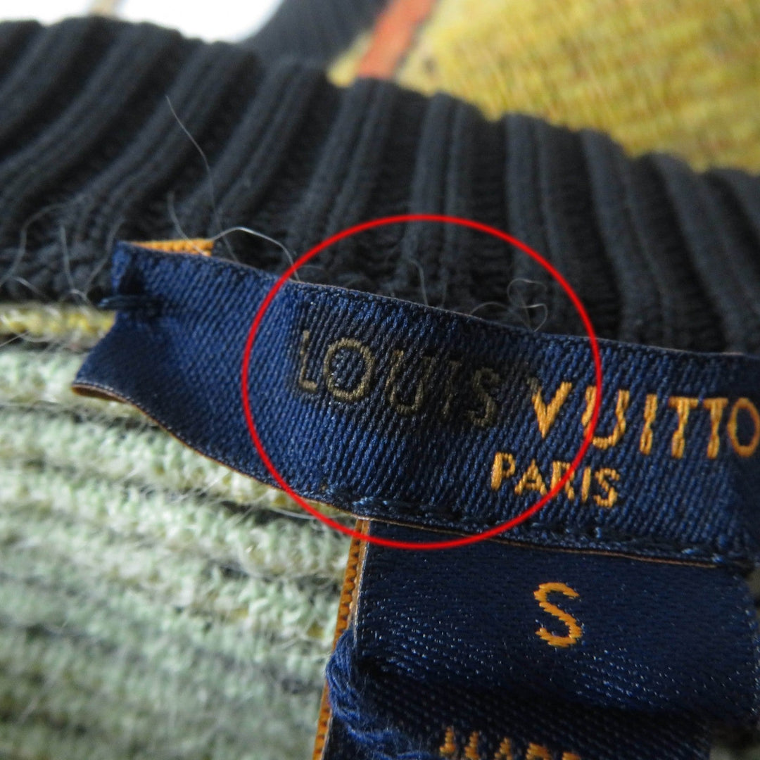 LOUIS VUITTON knit 1AAMCF Main: 41% wool, Main: 35% mohair, Main: 24% nylon, Part: cowhide multicolor Women S Used Authentic