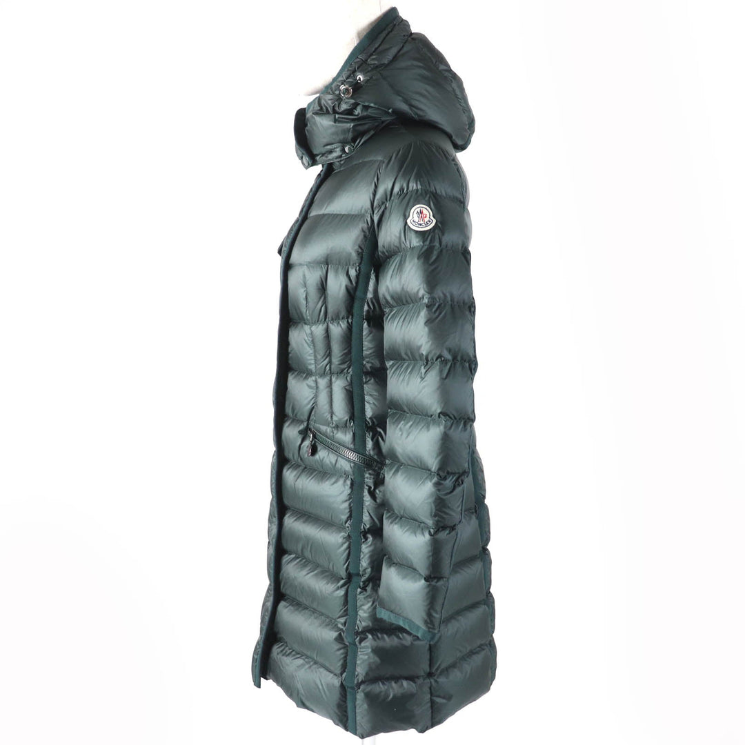 MONCLER down coat Main: 100% nylon, Lining: 100% nylon, Filling: 90% down, Filling: 10% feather green HERMINE Women Zero Size Used Authentic
