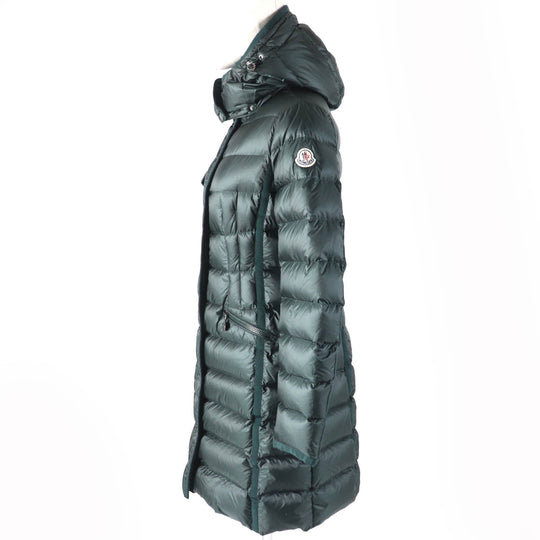 MONCLER down coat Main: 100% nylon, Lining: 100% nylon, Filling: 90% down, Filling: 10% feather green HERMINE Women Zero Size Used Authentic