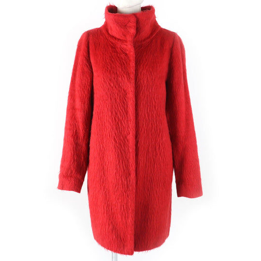 Herno coat Main: 35% acrylic, Main: 21% wool, Main: 17% polyester, Main: 9% mohair, Main: 9% alpaca, : 35% polyester Red Women 40 Used Authentic