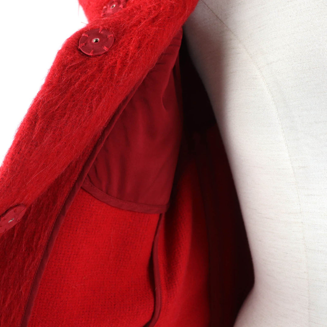Herno coat Main: 35% acrylic, Main: 21% wool, Main: 17% polyester, Main: 9% mohair, Main: 9% alpaca, : 35% polyester Red Women 40 Used Authentic