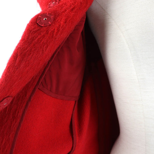 Herno coat Main: 35% acrylic, Main: 21% wool, Main: 17% polyester, Main: 9% mohair, Main: 9% alpaca, : 35% polyester Red Women 40 Used Authentic
