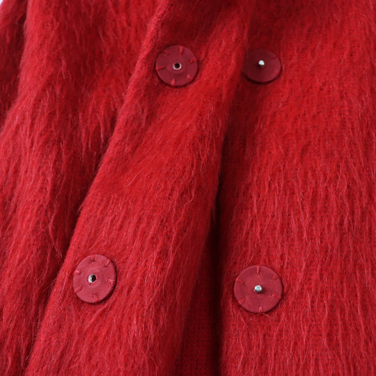 Herno coat Main: 35% acrylic, Main: 21% wool, Main: 17% polyester, Main: 9% mohair, Main: 9% alpaca, : 35% polyester Red Women 40 Used Authentic