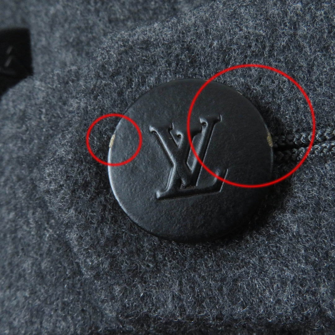 LOUIS VUITTON coat Main: 90% wool, Main: 10% cashmere, Lining: 100% rayon, Part: sheepskin gray Women 36 Used Authentic