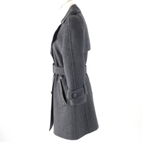 LOUIS VUITTON coat Main: 90% wool, Main: 10% cashmere, Lining: 100% rayon, Part: sheepskin gray Women 36 Used Authentic