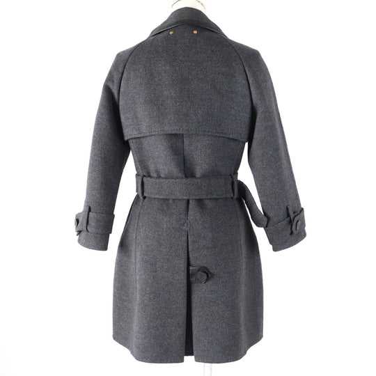 LOUIS VUITTON coat Main: 90% wool, Main: 10% cashmere, Lining: 100% rayon, Part: sheepskin gray Women 36 Used Authentic