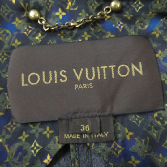 LOUIS VUITTON coat Main: 90% wool, Main: 10% cashmere, Lining: 100% rayon, Part: sheepskin gray Women 36 Used Authentic