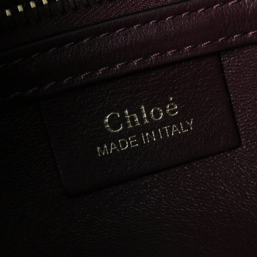 Chloe Shoulder Bag Main: Leather Burgundy JUANA MINI Women Used Authentic