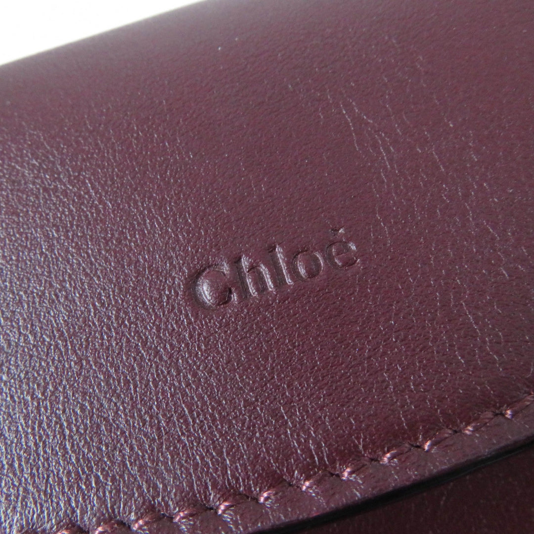 Chloe Shoulder Bag Main: Leather Burgundy JUANA MINI Women Used Authentic