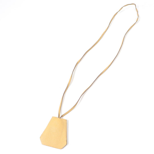 HERMES Necklace Main: Leather light brown Women Used Authentic