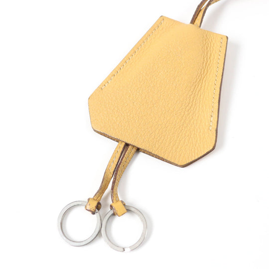 HERMES Necklace Main: Leather light brown Women Used Authentic
